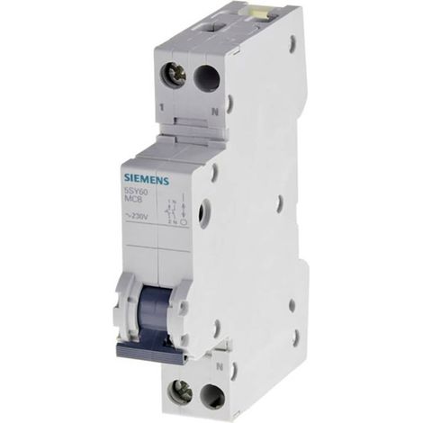 Siemens 5SL60166 5SL6016-6 Disjoncteur B/6 kA 1 pôle 16 A 230 V (1/2)