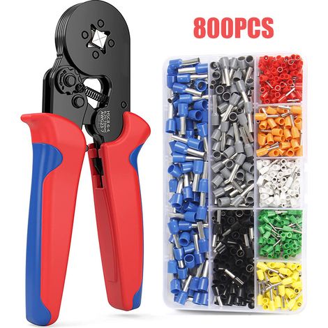 Pince à sertir à froid pour cosses tubulaires de style européen HCS8 6-4/6-6 (800 pièces, 24 x 13 x 1,5 cm). (1/5)