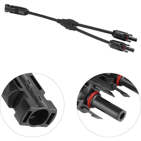 Paar Y-Stecker/Buchsen-Solarpanel-Verlängerungskabel-PV-Kabeladapter (1/5)