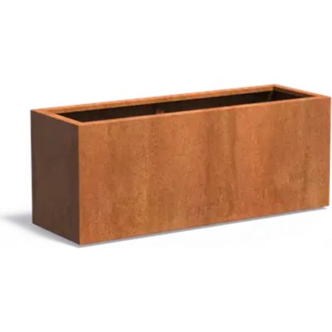 Adezz Pflanzgefäß Carrez Standard Rechteck aus Corten-Stahl Pflanzkübel Größe 150x50x60 cm (1/5)