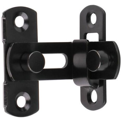 Verrou de porte à angle droit à 180 degrés Boucle Verrouillage de porte et fenêtre Verrouillage de porte coulissante Verrouillage de porte (Noir) (1/5)