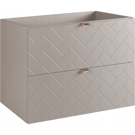 Rodan Waschbeckenunterschrank 80 cm, Beige Matt, 46 x 80 x 60,7 cm, ohne Waschtischplatte, feuchtraumgeeignet, Badmöbel Unterschrank
