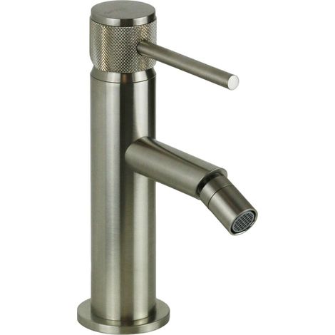 Miscelatore bidet acciaio spazzolato con maniglia lusso Gattoni BETA 2452/24NS Senza piletta di scarico - Acciaio Spazzolato