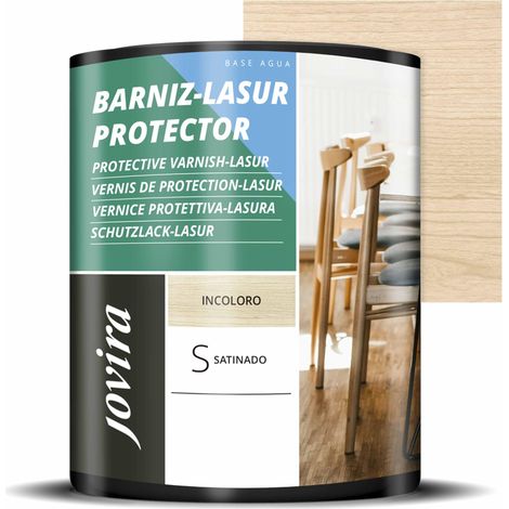 LASURE EFFET SATINE A L'EAU. Elle protege, decore et embellit tous les types de bois. (750 Millilitres, Incolore) (1/4)