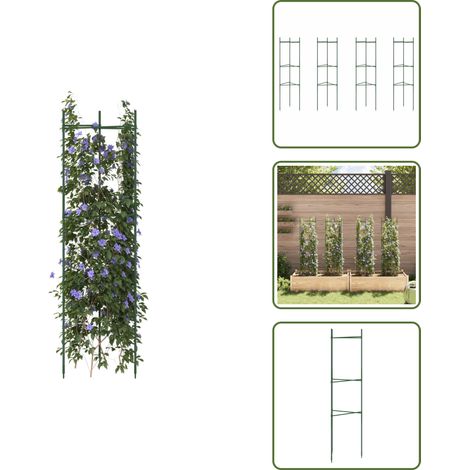 The Living Store Cages à tomates 4 pcs 116 cm acier et PP - Cage Tomate - Support Plante Tomate - Tutor Tomate - Serre Jardin - Potager (1/5)