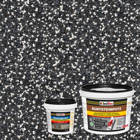 IsolBau Set Intonaco per Mosaico Mosaikputz BP33 15kg + Primer al Quarzo Quarzgrund 1,5kg (1/2)