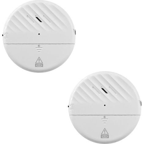 Vibration Sensor Alarm 125dB Loud Slim with Batteries Adjustable Sensitivity LED Indicator Light for Door Window White 2 Packs