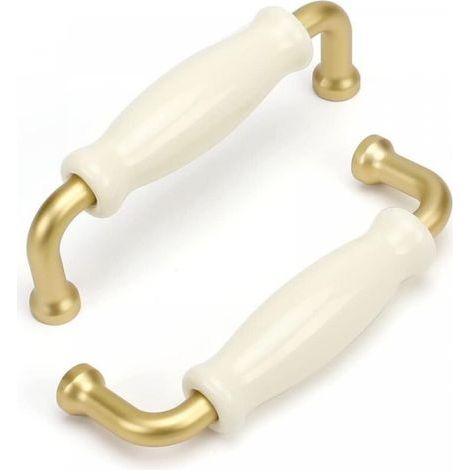 Set di 5 maniglie vintage per mobili, maniglie per pentole, maniglie per armadietti da cucina, maniglie vintage bianche, maniglie per armadietti (1/5)
