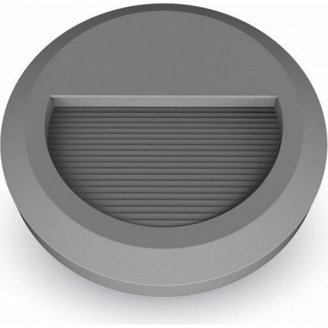 2W Applique murale LED pour escaliers 60LM 55° IP65 - Corps Gris Rond VT-1142 G – SKU 1319 Blanc chaud 3000K (1/5)