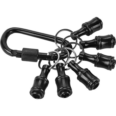 6 porte-embouts Divers accessoire de portail, hexagonaux 6,35 mm, avec mousqueton, antidérapants, pour visseuse à percussion (1/5)