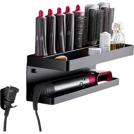 Schwarze 2-in-1-Wandhalterung für Dyson Airwrap, kein Bohren erforderlich, ästhetisches Design und langlebiges Material (1/5)