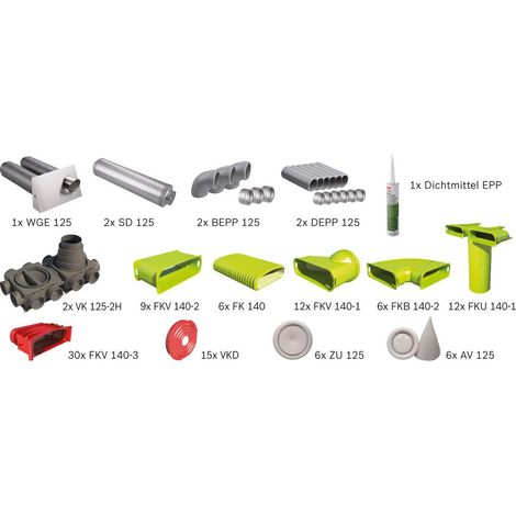 BOSCH Wohnungslüftungspaket BOPA VE113 Luftverteilpaket Flachkanal, bis 160 m2 - 7739624339