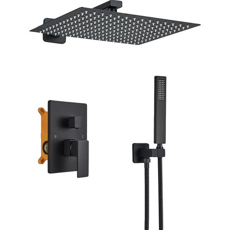 Grifo de ducha de acero inoxidable, de fácil control, de 30 cm (12 pulgadas), de dos vías. (1/2)