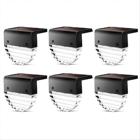 6-teiliges Solar-Wandleuchten-Set für den Außenbereich, Terrassen- und Gartenbeleuchtung, kabellos, IP65 wasserdicht, dekorativ für Balkon, Zaun, Einfahrt, mit Bewegungsmelder, schwarz. (1/5)