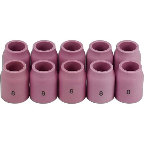 Tasses céramiques à lentille de gaz TIG buses en alumine 53N61S 8 12.5mm pour QQ300 PTA SR DB WP 9 17 18 20 25 26 Torche de soudage TIG 10pcs (1/5)