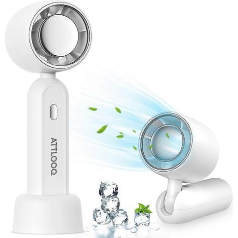 Mini portable fan, desk fan, small personal handheld fan with 3 speeds, USB fan for girls, men, indoor, outdoor (white) (1/5)