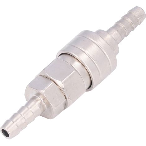Raccord de tuyau pneumatique à connexion rapide autobloquant en acier inoxydable nickelé (queue longue de 8 mm (SH+PH20)) (1/5)