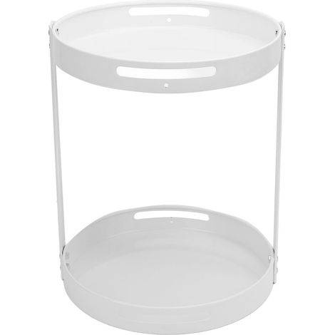 Piatto girevole per dispenser di condimenti da cucina, supporto multifunzionale a due livelli da appoggio, ripiano circolare multilivello per armadietto, bianco