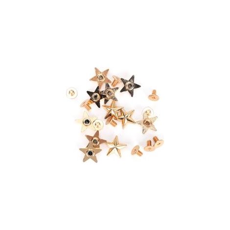 Star Shape Rivet Studs DIY Clothes Shoes Decoration Accessories with Screws 14mmGold (1/5)