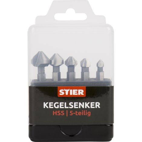 STIER Kegelsenker Set 5-teilig Bit-Schaft 1/4" (1/5)