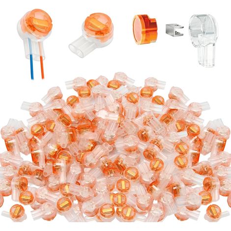 100 Pièces Connecteurs de Câble Téléphonique, Connecteur à Basse Tension avec Double Lame, Bornes de Raccordement Téléphone, Connecteurs de Câble en Cuivre Pur Nickelé (1/5)