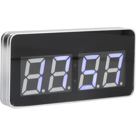 Nachttischuhr mit Glasspiegel, Leuchtfunktion, LED-Anzeige, USB-Anschluss und ewigem Kalender für Zuhause und Büro (EU-Stecker) (1/5)