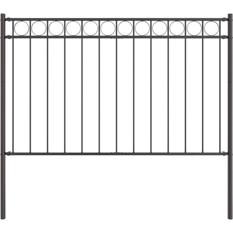 Maison Exclusive - Zaunelement ASSEN Grau 170 x 150 cm Stahl