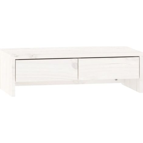 Soporte para monitor 50 x 27 x 15 cm madera maciza de pino blanco 020021220