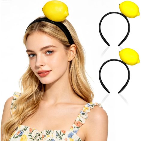 Bandeau Cheveux en Forme de Fruit 3d, Lot de 2 Pièces en Polyester et Plastique, Design Réaliste et Confortable, pour Mariages et Fêtes (1/5)