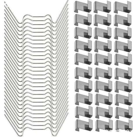 Clips Verre Serre - 25 Clips W + 25 Clips Z en Acier Inoxydable 304 - Fixation Panneaux Vitrage Serre - Lot de 50