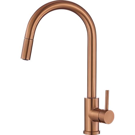 Grifo de cocina oro rosa monomando extraíble Paraná de Valaz (1/2)