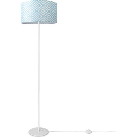Paco Home Stehlampe Wohnzimmer Modern E27 Leselampe Stehleuchte Stativ Retro Lampenschirm Design 6 (Ø38 cm), Stehleuchte Einbein - Weiß