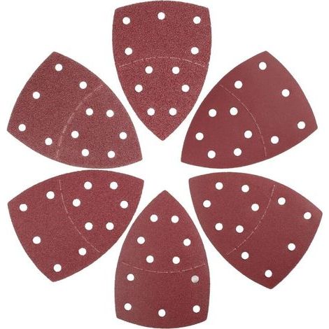 180 Pièces Papier Abrasif pour Ponceuse Triangulaire 105 x 152 mm, 11 Trous, Feuilles de Ponçage de Grain 40/60/80/120/180/240 en Oxyde d'Aluminium, Idéale pour Poncer/Polir (1/5)