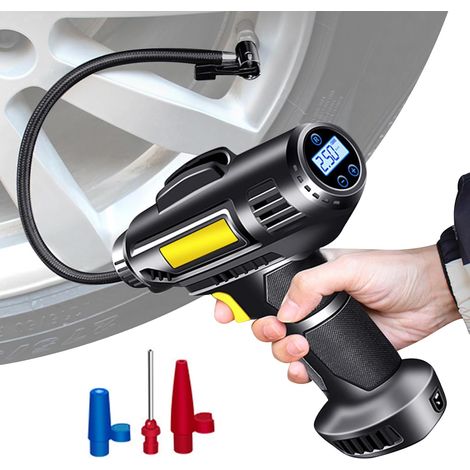 Gonfleur de pneus numérique – Compresseur d'air (avec lumière LED)  Accessoire automobile multifonction 12 V 100 W, compatible motos et vélos (1/5)
