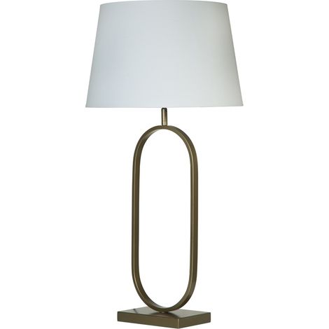 Lampe de table Modish bronze avec capuchon blanc - EU94102WH