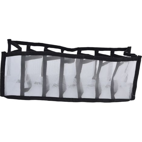 Boîte de rangement en filet pour soutiens-gorge, séparateur de tiroir pliable et multifonctionnel pour sous-vêtements, culottes et chaussettes, 7 compartiments (1/5)
