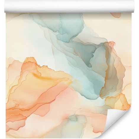 Papier peint crème et blanc à l'encre pour salon et chambre 50x1000 cm (1/5)