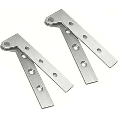 Ensemble de 2 Charnières à Pivot de Porte Cachées en Acier Inoxydable à Rotation de 360 Degrés, Charnières à Couteau Décalé de 4 Pouces, Charnière à Pivot Dissimulée, Argent Brossé