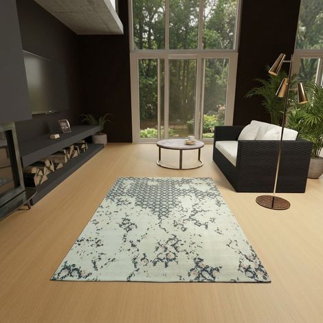 Tapis vintage Comet - Tapis vintage  - 300x200cm, Rectangular - 100% Viscose - Tufté main - Aqua