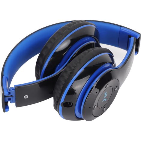 S6 Hi-Fi-Stereo-Kopfhörer, faltbare Bluetooth-Kopfhörer mit eingebautem Mikrofon für Mobiltelefone und Tablets (Blau) (1/5)