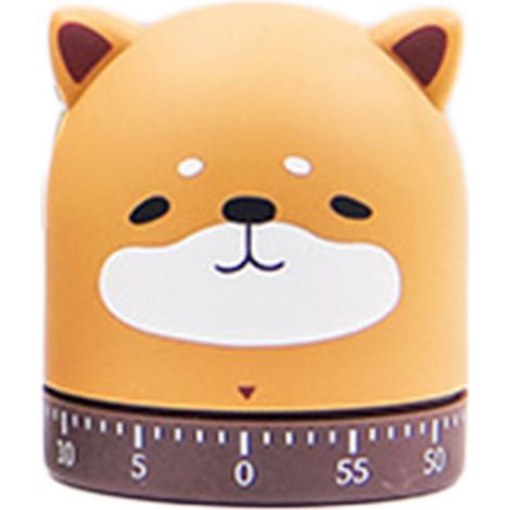 Temporizador mecánico de cocina, Navidad, vacaciones, Año Nuevo, esfera de cuerda de 60 minutos, rotación de 360° (Shiba Inu) (1/5)