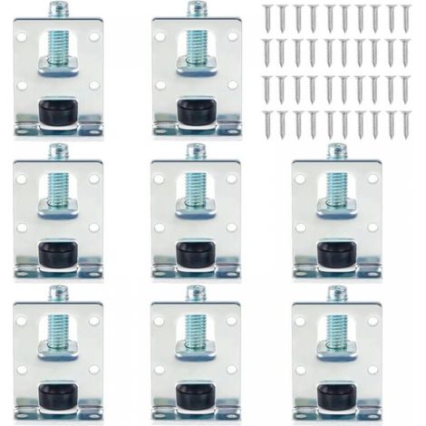 Paquete de 8 niveladores de muebles ajustables para gabinetes, pies niveladores resistentes, patas ajustables para mesas, estantes, gabinetes y bancos de trabajo. (1/5)
