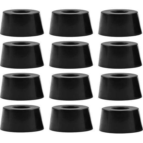 12 Pièces Tampon Caoutchouc Noir, Pieds À Visser, Pour Planches À Découper, Meubles (1/5)