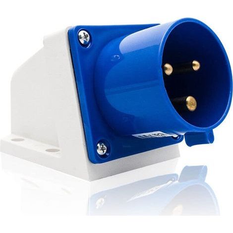 Industrial CEE 3-Pin Male Plug 32A 240V IP44 Blue Nylon For Caravan Construction Site (1/5)