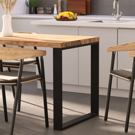 LAMO Manufaktur Esstisch Küchentisch, 140x80x76 cm (AxBxH), Modern, Natur / Schwarz, LAG-01-A-002-9005M (1/5)