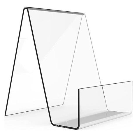 BUNTHAUS Stück transparente Acryl-Buchständer, 75 x 90 x 105 mm Kunststoff-Buchstützenhalter, Warenhalter zum Präsentieren von Fotos, Büchern, Notizbüchern. (1/5)