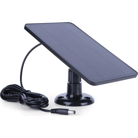 Panneau Solaire 10 W - Pour Caméra De Sécurité Extérieure - Compatible Micro USB - Étanche IPX6 - Câble De 3 M - Noir (1/5)
