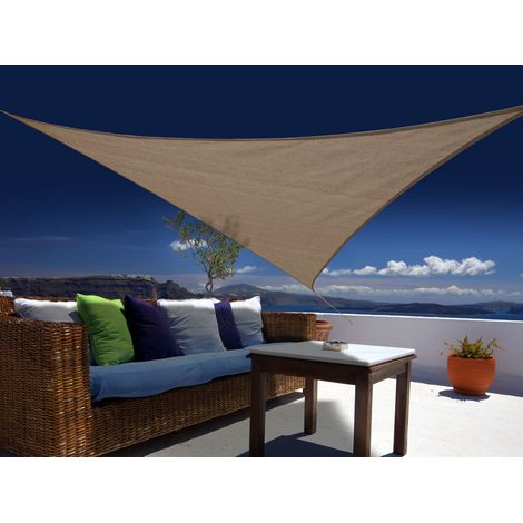 Voile d'ombrage triangulaire 3,60 x 3,60 x 3,60 m - Austral - Brun - Jardiline