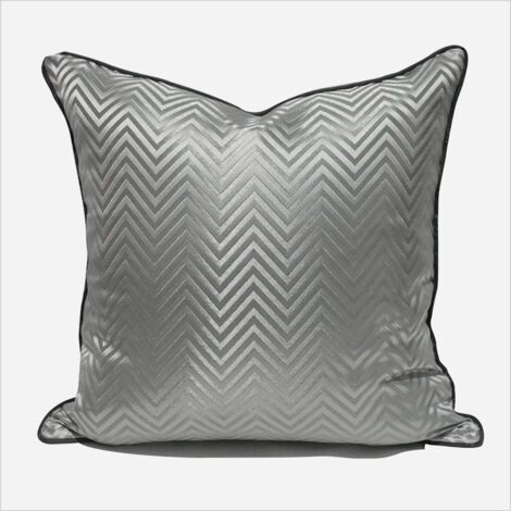 Lot de 1 housse de coussin 45,7 x 45,7 cm en velours de qualité supérieure, housse de coussin décorative, idéale pour la décoration du canapé ou du lit, couleur grise (1/5)