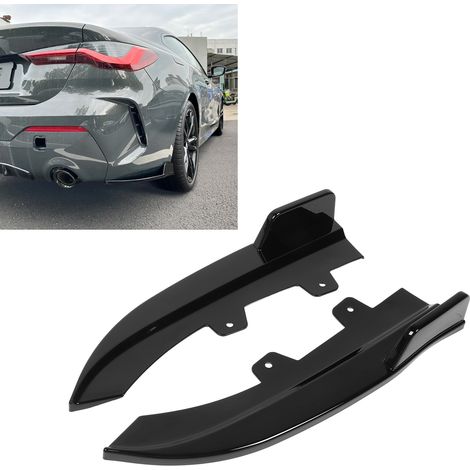 (Video verfügbar) Heckstoßstangendiffusor in Hochglanzschwarz (Paar) für BMW 4er G22 G23 M Sport 2020-2024 (ZST-496) (1/5)